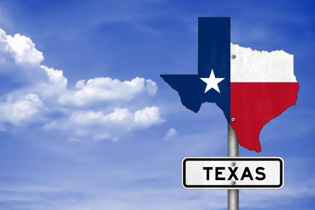 A state of Texas sign map