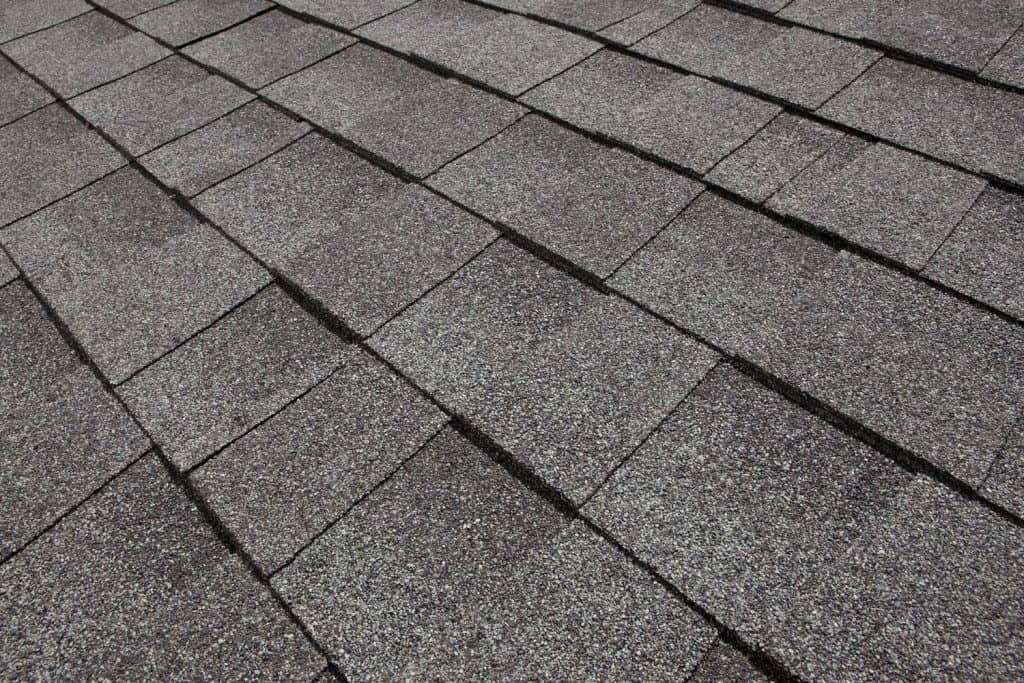 Gray shingle roofing photographed