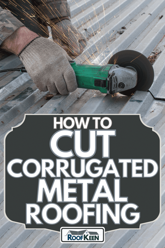 Cutting a metal sheet with a special electric tool, How to Cut Corrugated Metal Roofing
