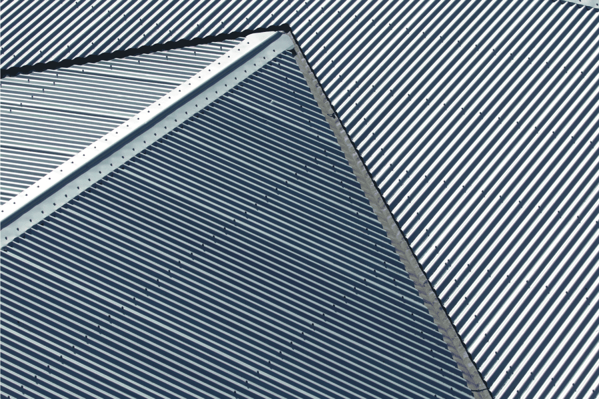 tin roof of a suburban home