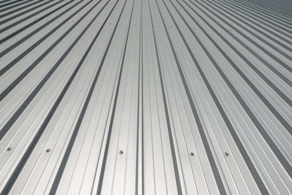 A gray pre-painted steel roofing