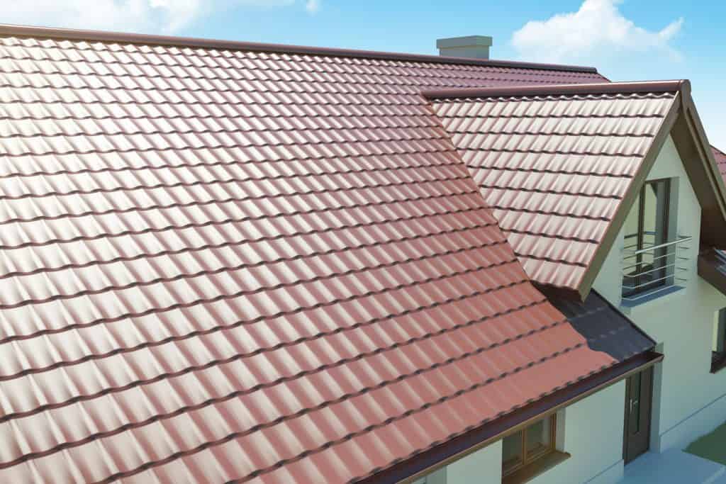 Brown painted tin roofing with white painted walls
