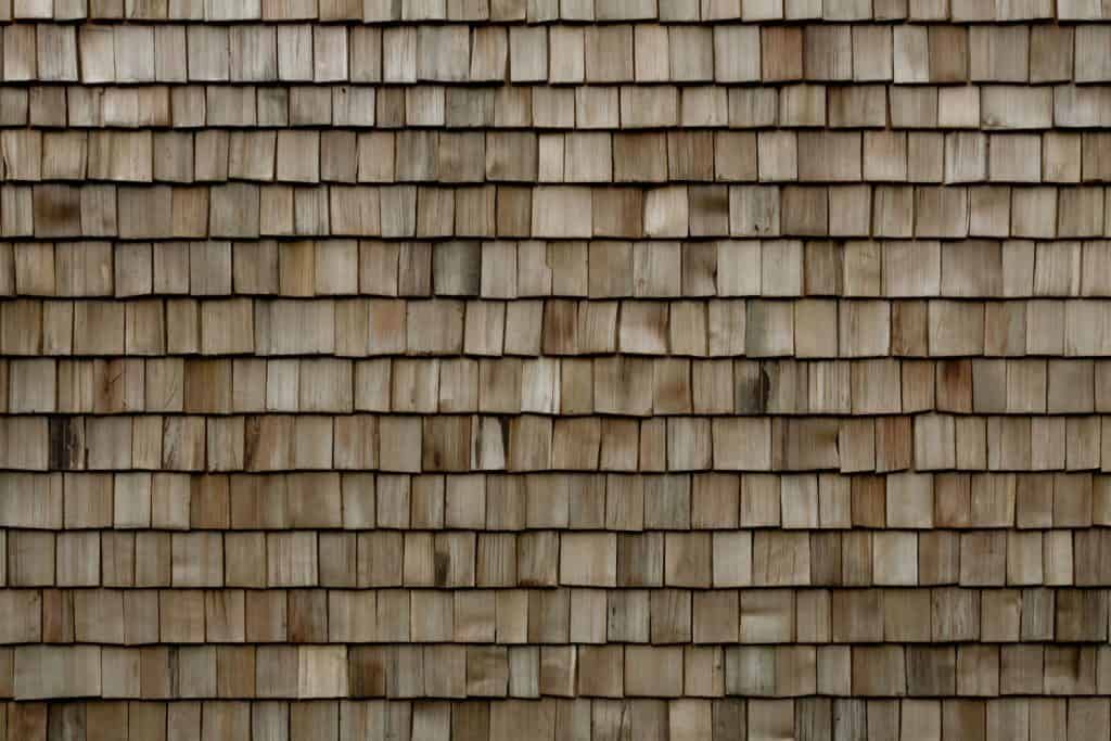 Cedar shingle roofing of an old house