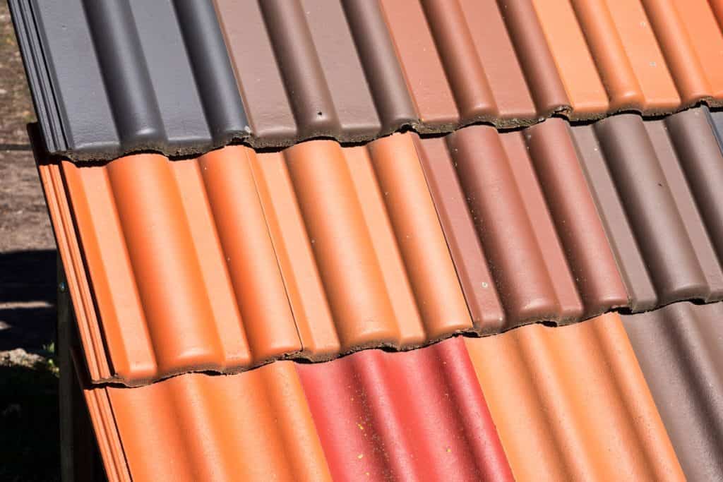 Different kinds of roof tile patern and colors and texture