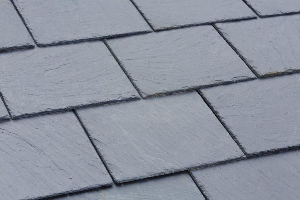 Gray slate roof tiles for an high pitched roof