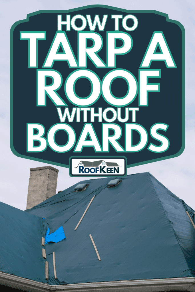 Roof of a residential house showing damage, How To Tarp A Roof Without Boards