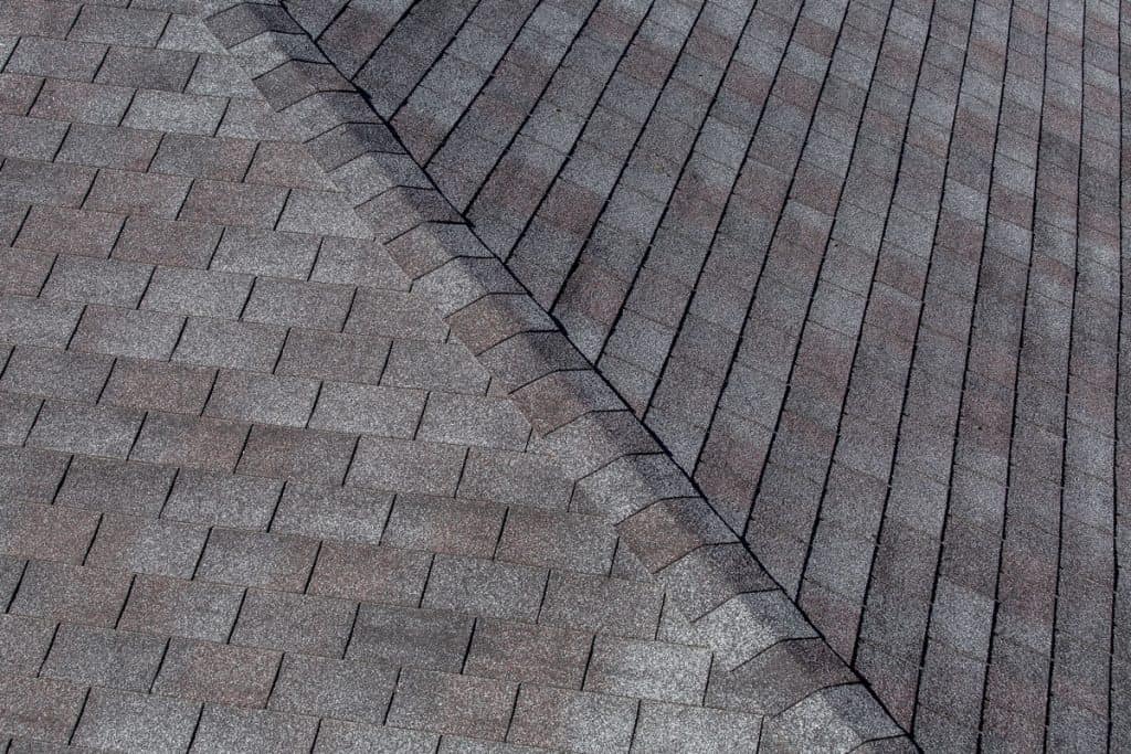Perfect newly installed roof shingle on a modern house