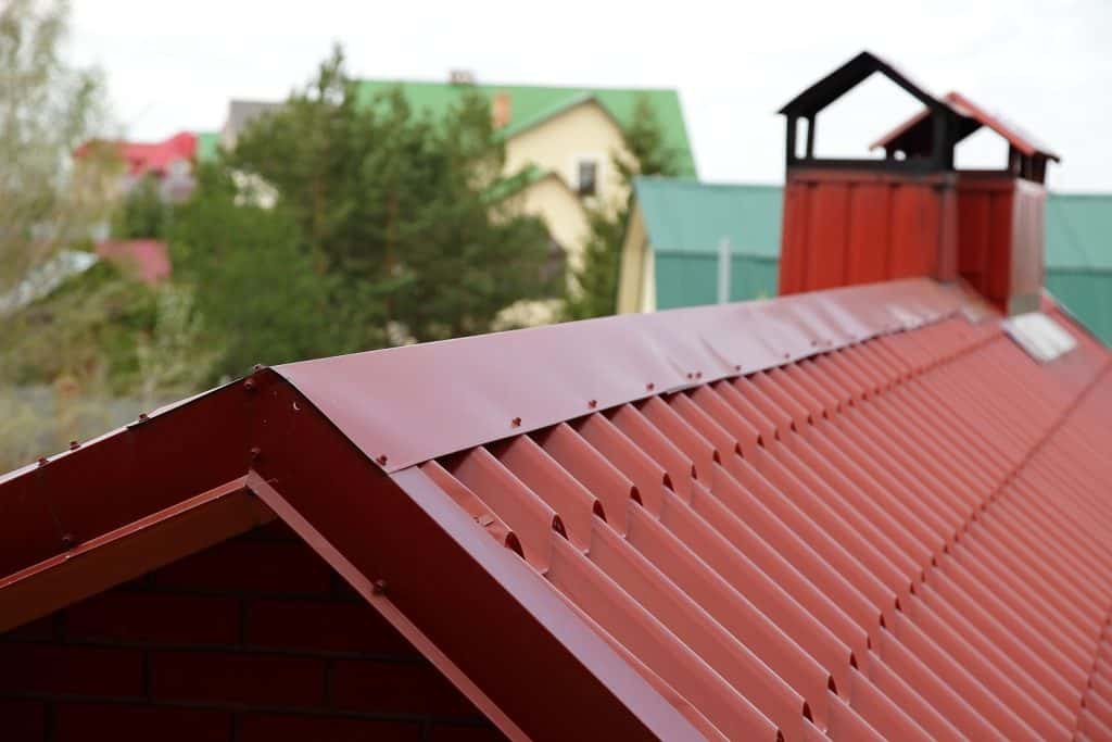 Red pre-painted metal roofing