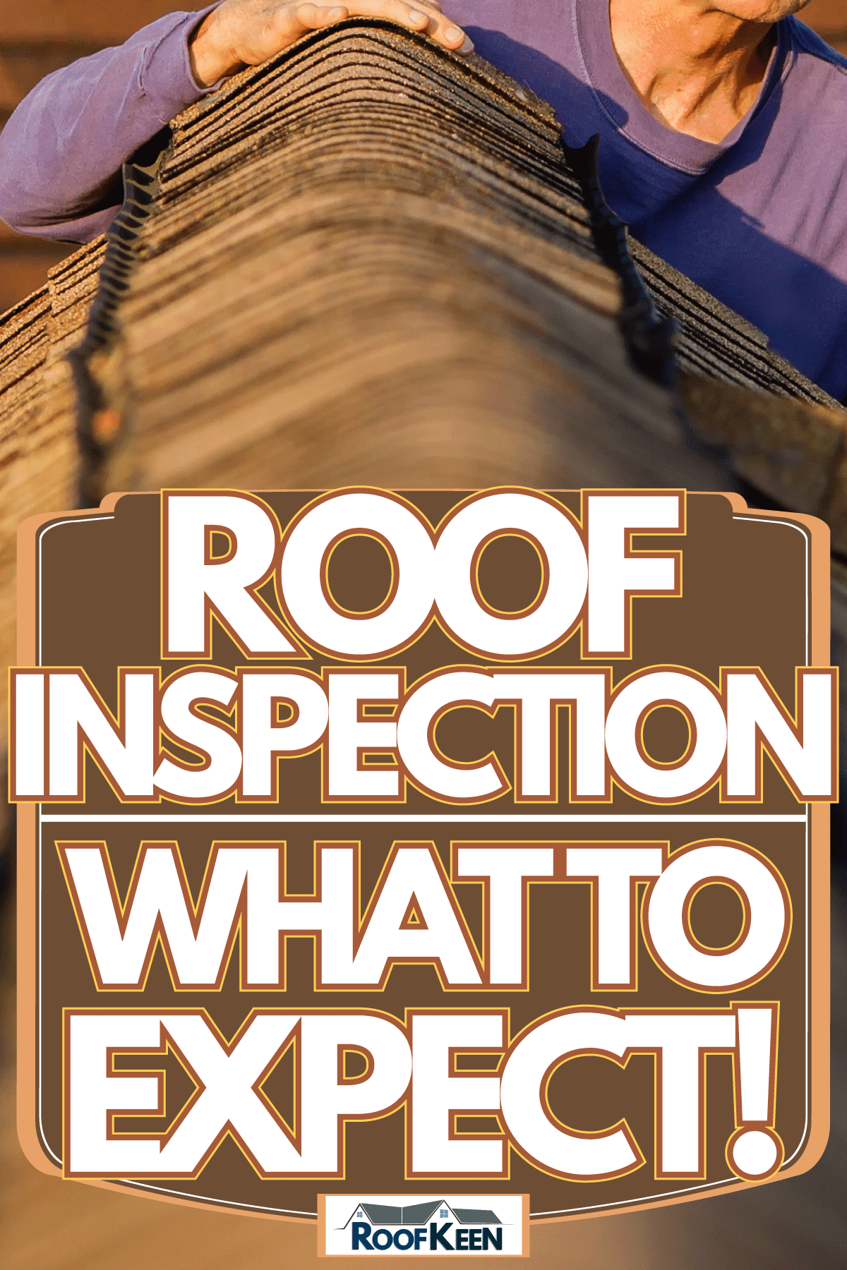 An inspector looks over a residential roof at the peak, Roof Inspection: What to Expect?