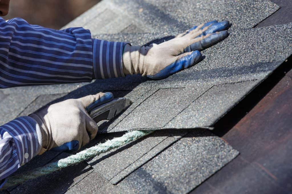 Roof shingles cut in order to fit properly when installed