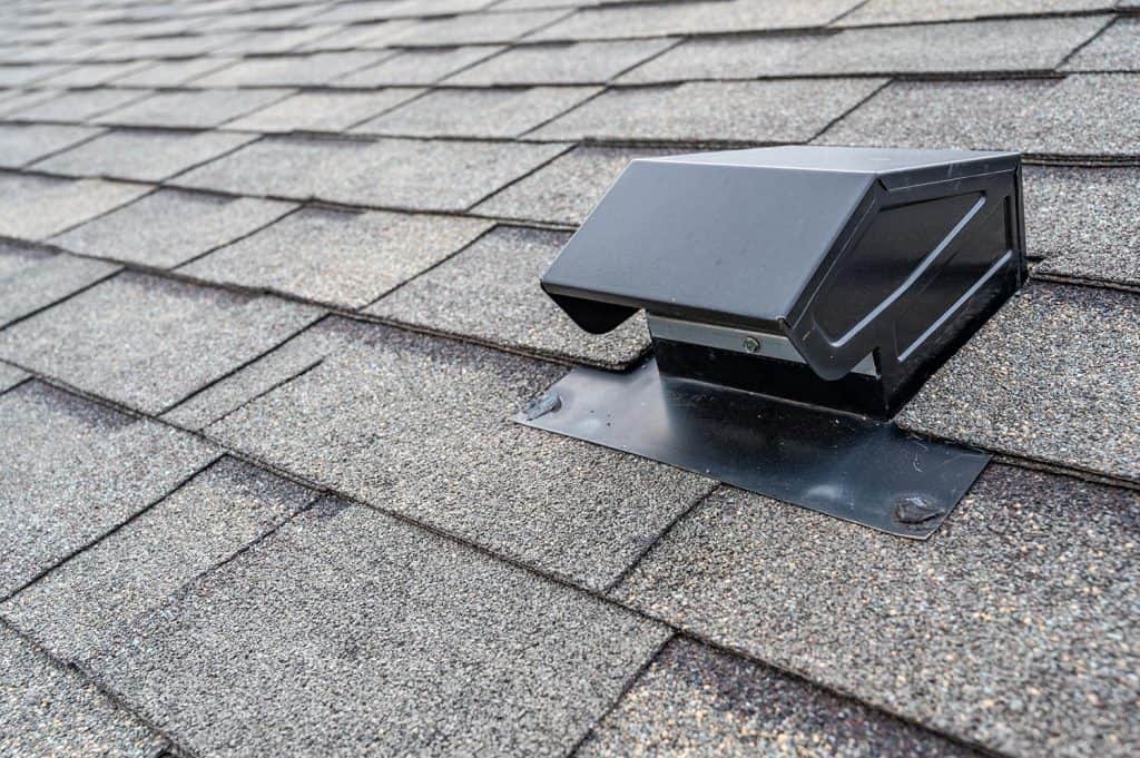 Typical static passive vent installation on a residential roof