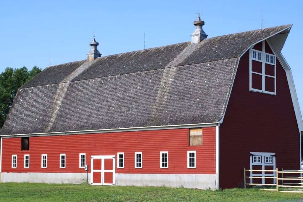 vintage red barn with gambrel roo